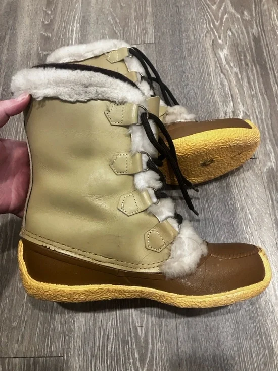 SOREL NANOOK TAN LEATHER-LINED WINTER BOOTS SIZE MENS 8/WOMENS 10 - Picture 3 of 8